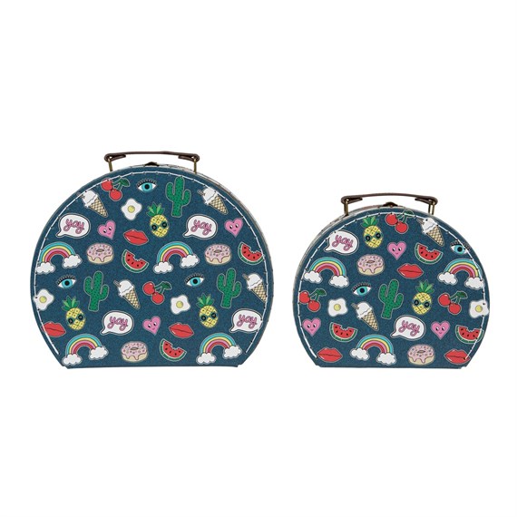 Patches & Pins Suitcases - Set of 2