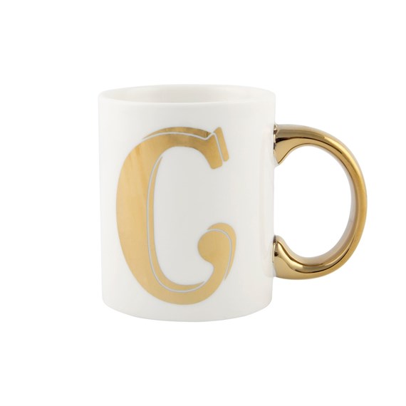 Gold Monogram Letter C Mug