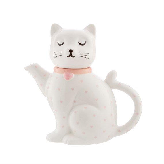 Cutie Cat White Teapot